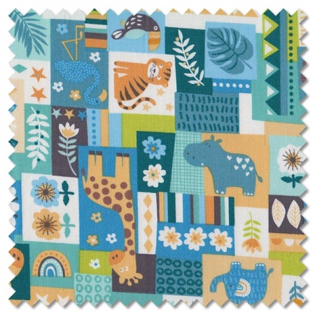 In The Jungle - montage blue (per 1/4 metre)