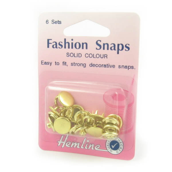 11mm gold fashion snaps pack of 6 sets