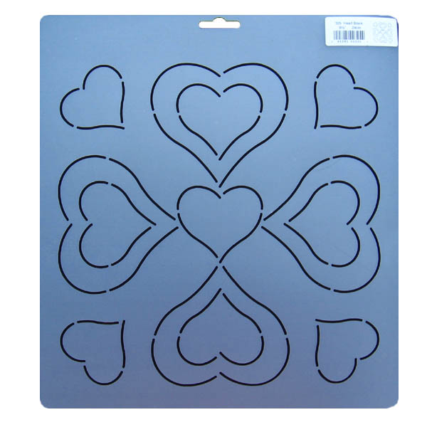 Battenberg Hearts Quilting Stencil - Reusable Mylar Template For Fabric Art