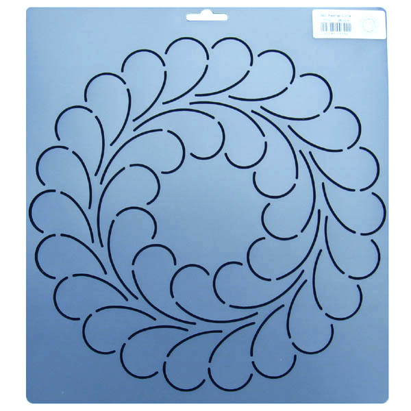 342 105 inch diameter feather circle block quilt stencil