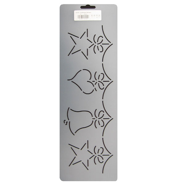 BJ55 Christmas garland quilting stencil 4 inch