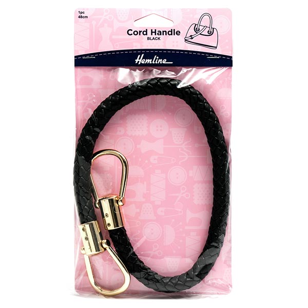 Hemline cord bag handle black