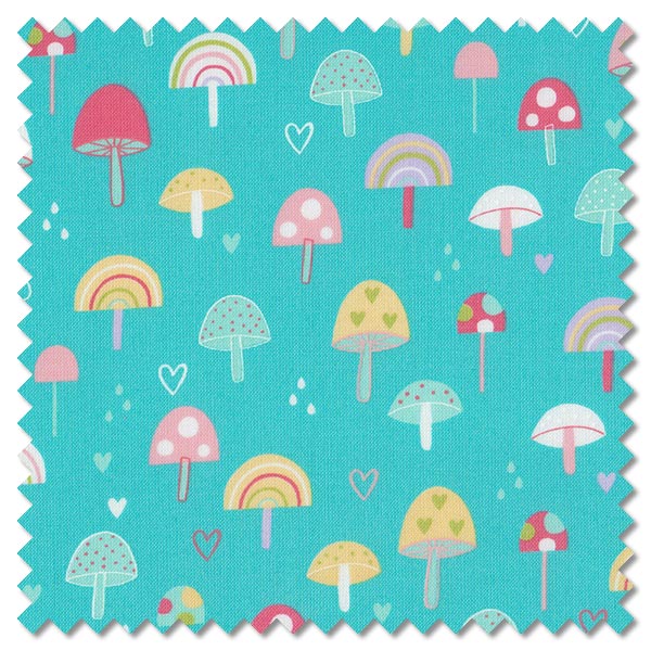 Hello Sunshine Mushrooms Aqua by Abi Hall for Moda Fabrics 35351 16