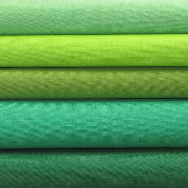 Plain green patchwork fabric fat quarter bundle