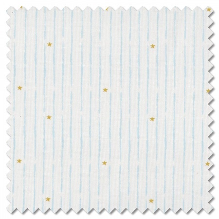 Little Ducklings - broken star stripe blue on white (per 1/4 metre)