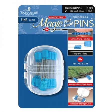 Taylor Seville Magic Pins flat head -  fine 100 pack