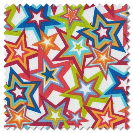 Monster Mash - stars white (per 1/4 metre)