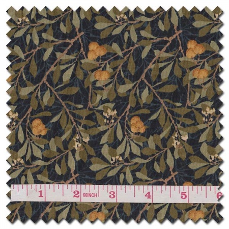 Morris Meadow - arbutus damask black (per 1/4 metre)