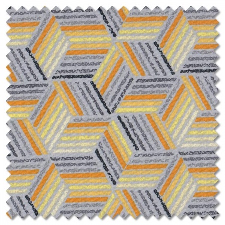 Mellow Yellow - geometric grey (per 1/4 metre)