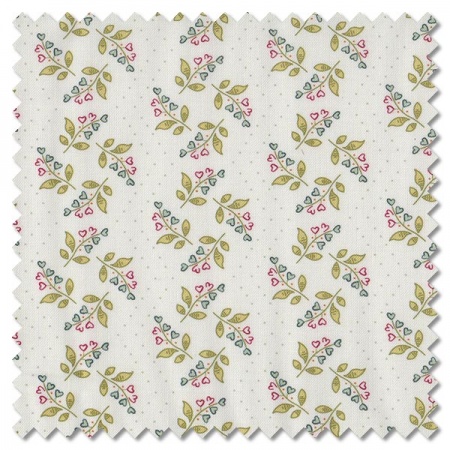 New Vintage - lily of the valley cream (per 1/4 metre)