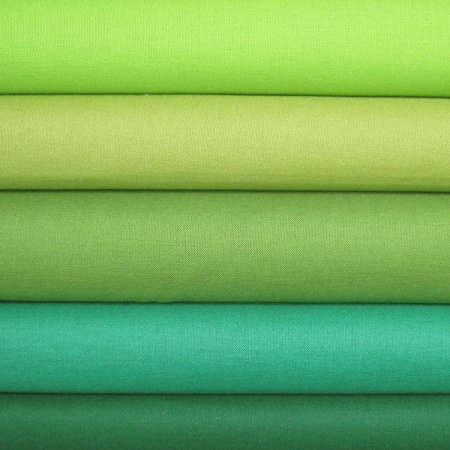 Solids greens 5 fat quarter pack