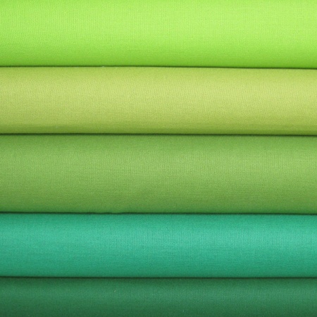 Solids greens 5 fat quarter pack