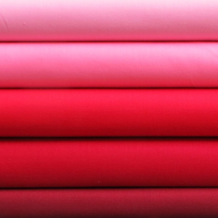 Solids reds & pinks 5 fat quarter pack