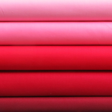 Solids reds & pinks 5 fat quarter pack