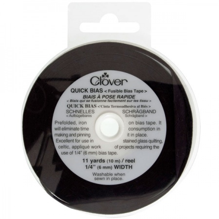 Clover Quick Bias fusible bias tape - 6mm, black