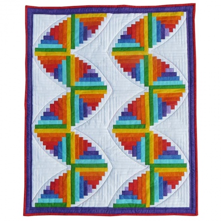 Rainbow log cabin cot quilt kit (26.5 inch x 32.5 inch)