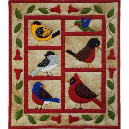 Backyard Birds wallhanging quilt kit (13inch x 15inch)