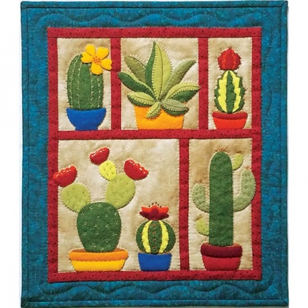 Succulents wallhanging quilt kit (13inch x 15inch)