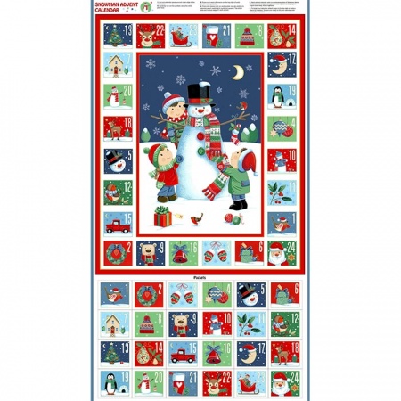 Makower Santa's advent calendar quilt panel