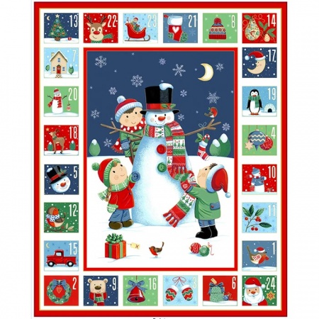 Makower Santa's advent calendar quilt panel