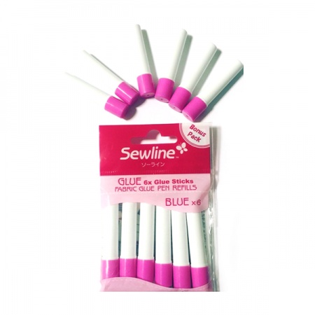 Sewline fabric glue pen refills 6 pack - blue