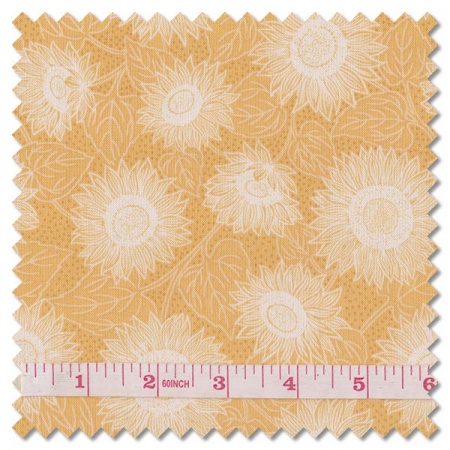 Sunflowers - sunflowers mono pale yellow (per 1/4 metre)