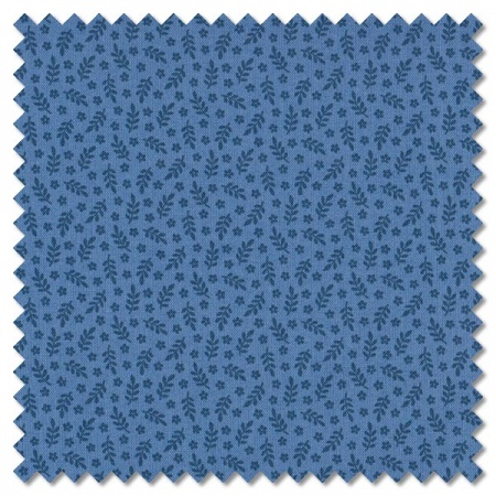 Tonal Ditzys - allover sprigs & flowers blue indigo (per 1/4 metre)