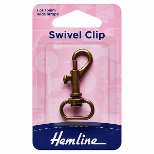 15mm swivel clip (bolt snap) - antique bronze