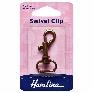 15mm swivel clip (bolt snap) - antique bronze