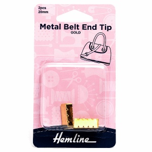 20mm metal belt end tips - gold