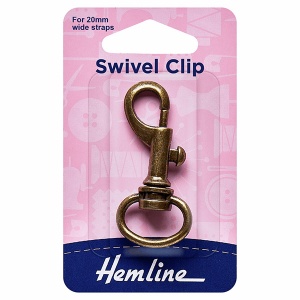 20mm swivel clip (bolt snap) - antique bronze