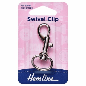 20mm swivel clip (bolt snap) - silver
