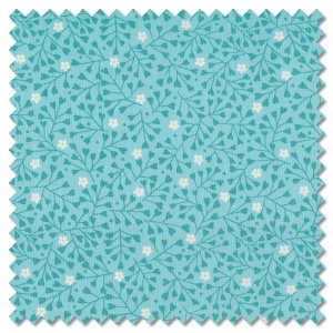 Spring Treats - mini heart floral blue (per 1/4 metre)