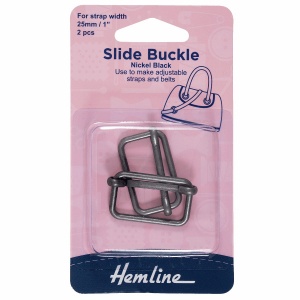 25mm strap adjusting slide buckle - black nickel