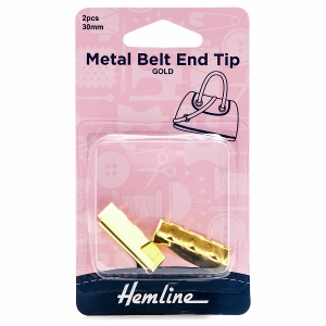 30mm metal belt end tips - gold