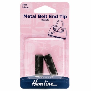 30mm metal belt end tips - nickel black