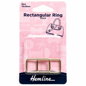 30mm rectangular rings - gold