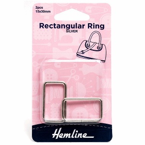 30mm rectangular rings - silver