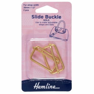 30mm strap adjusting slide buckle - gold