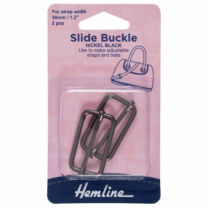 30mm strap adjusting slide buckle - nickel black