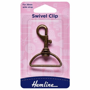 35mm swivel clip (bolt snap) - antique bronze