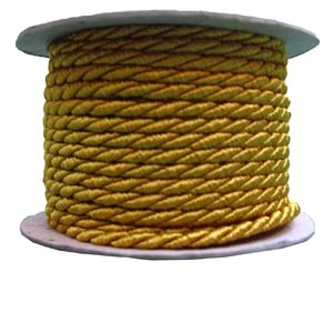 3mm gold twisted cord by the metre