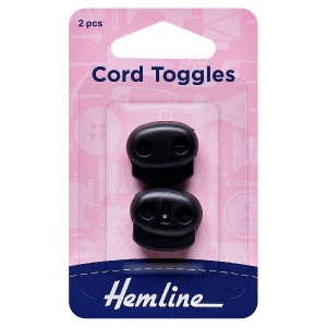 6mm adjustable cord toggles - black plastic