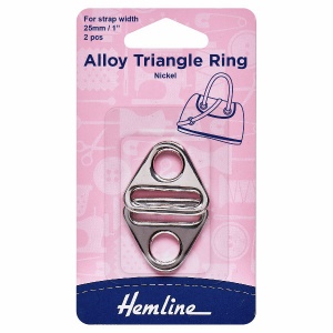 25mm alloy triangle rings - silver