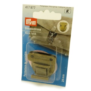 Prym 26mm antique brass tuck lock bag fastening