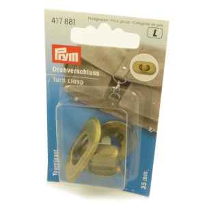 Prym  antique brass turn clasp bag fastener