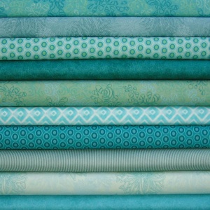 Turquoise quilting fabric - turquoise fat quarters for patchwork