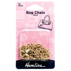 Hemline 120cm bag chain - gold