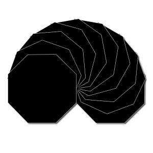 Octagon fabric charm packs - plain black