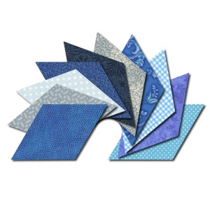 Diamond fabric charm packs - blue & aqua prints